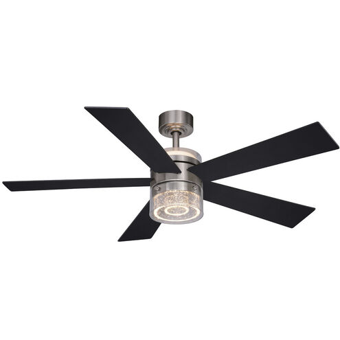 Ashford 52 inch Brushed Nickel with Black-Weathered Gray Blades Ceiling Fan