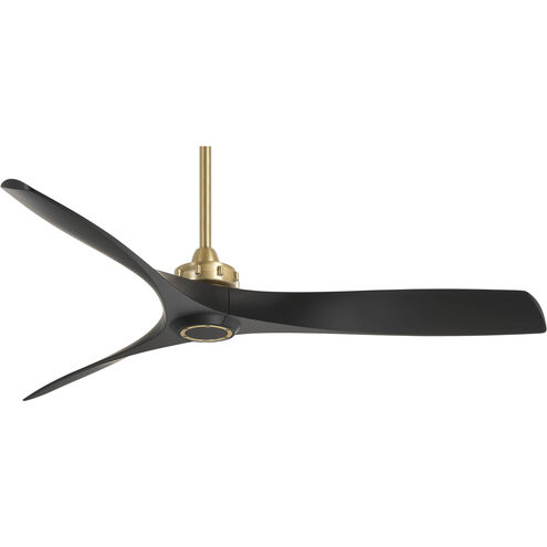 Aviation 60 inch Soft Brass with Coal Blades Ceiling Fan in Soft Brass/Coal