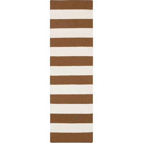 Frontier 96 X 30 inch Dark Brown, Ivory Rug