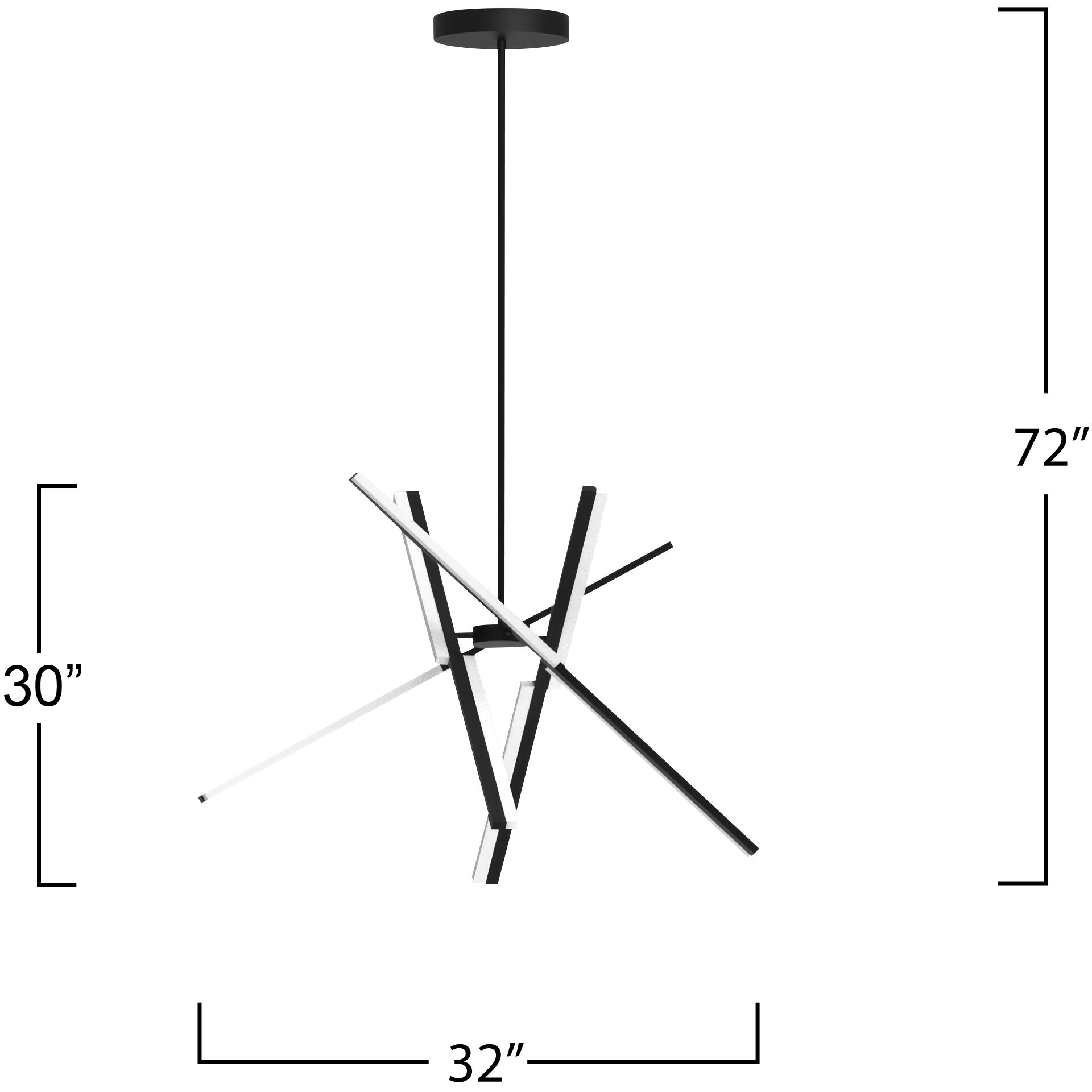 Stix LED 32 inch Black Pendant Ceiling Light