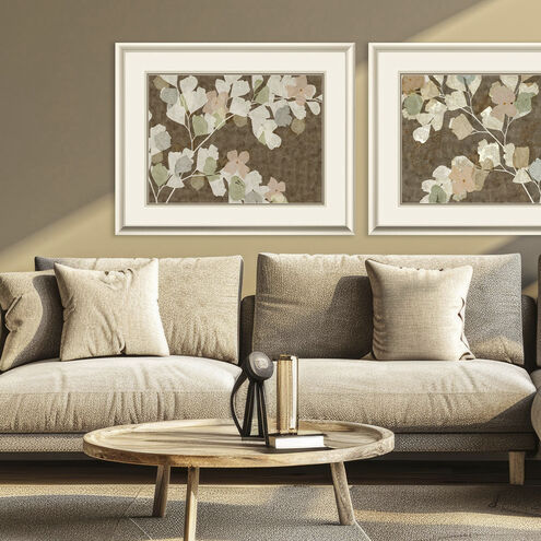 Antique Blossom Brown and Green and Neutral and Beige Framed Art