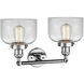 Franklin Restoration Large Bell LED 19 inch Polished Chrome Bath Vanity Light Wall Light in Clear Glass, Franklin Restoration