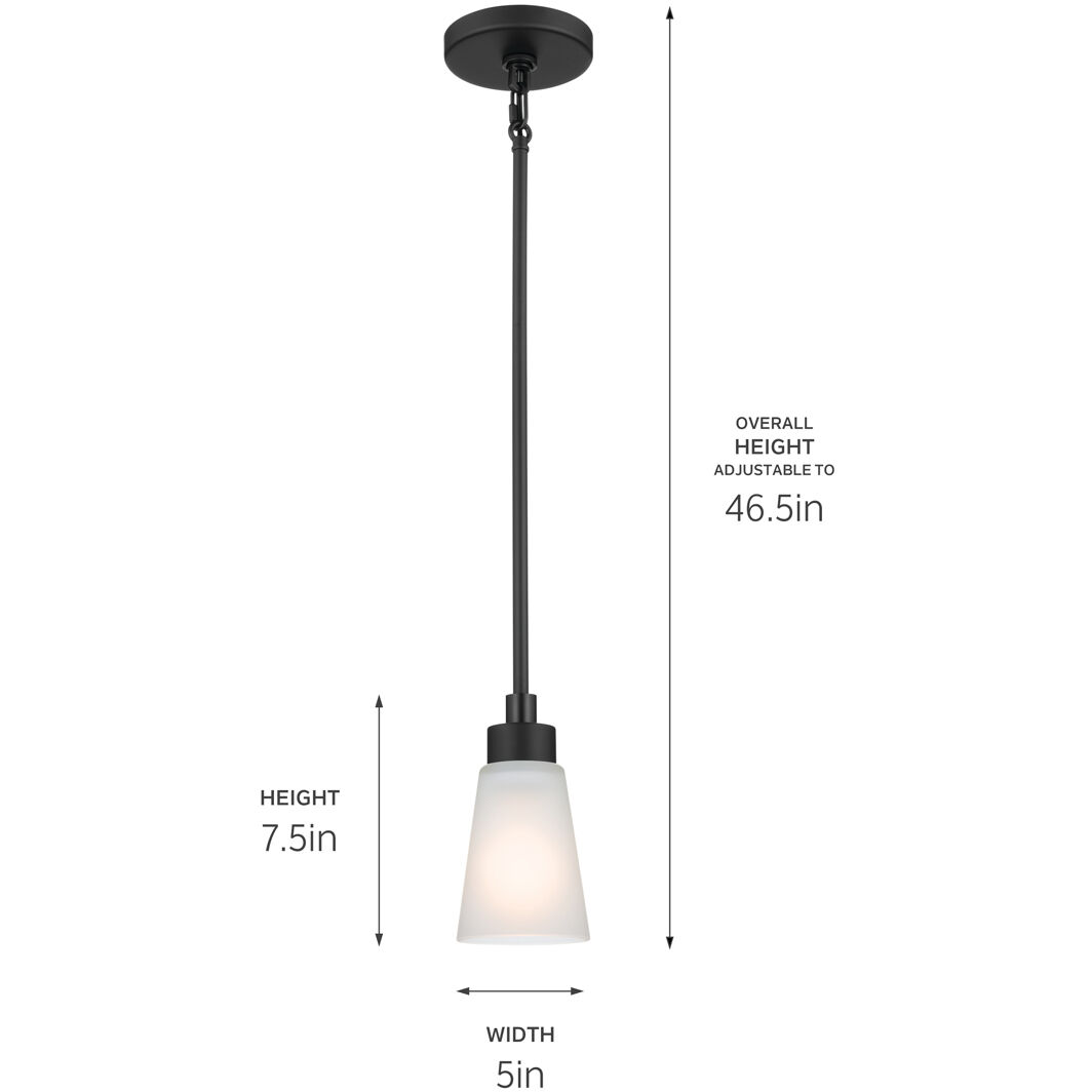 Erma 1 Light Black Mini Pendant Ceiling Light