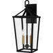 Hull 3 Light 9.5 inch Matte Black Outdoor Lantern, Large