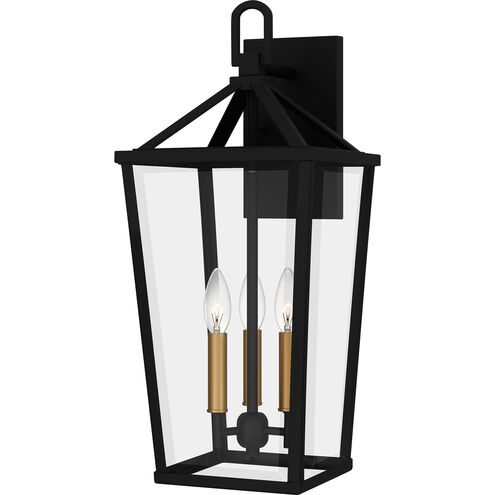 Hull 3 Light 9.5 inch Matte Black Outdoor Lantern, Large