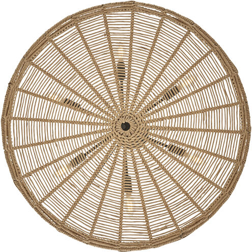 Ophelia 30 inch Black Indoor Foyer Pendant Ceiling Light in Natural