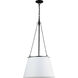 Plymouth 1 Light 18 inch Matte Black with White Pendant Ceiling Light