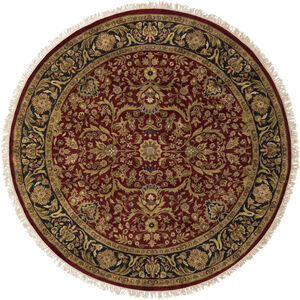 Taj Mahal 96 X 96 inch Burgundy, Black, Dark Brown, Camel, Tan Rug