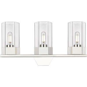Claverack 3 Light 22.38 inch Polished Nickel Bath Vanity Light Wall Light in Clear Glass