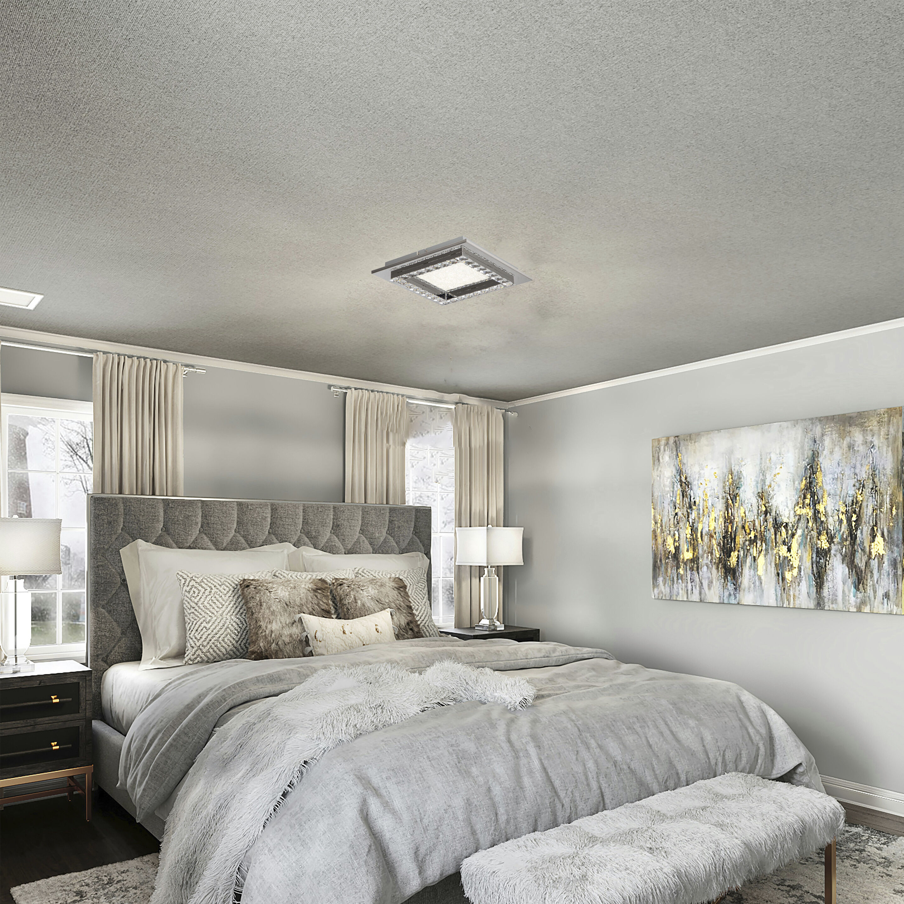 Canada LED 14 inch Chrome Flush Mount Ceiling Light