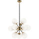 Soleil 12 Light 25 inch Aged Gold Brass Chandelier Ceiling Light in Aged Gold Brass and Opal Glass