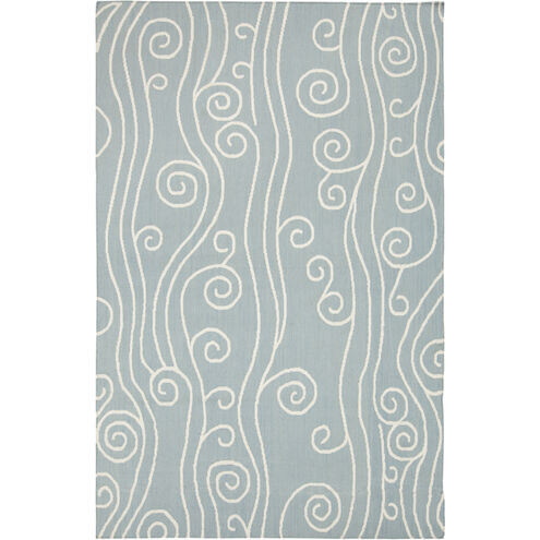 Boardwalk 156 X 108 inch Aqua, Ivory Rug