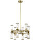 Revolve 12 Light 18.63 inch Clear Glass and Natural Brass Chandelier Ceiling Light