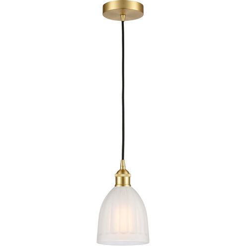 Edison Brookfield 1 Light 6 inch Satin Gold Mini Pendant Ceiling Light