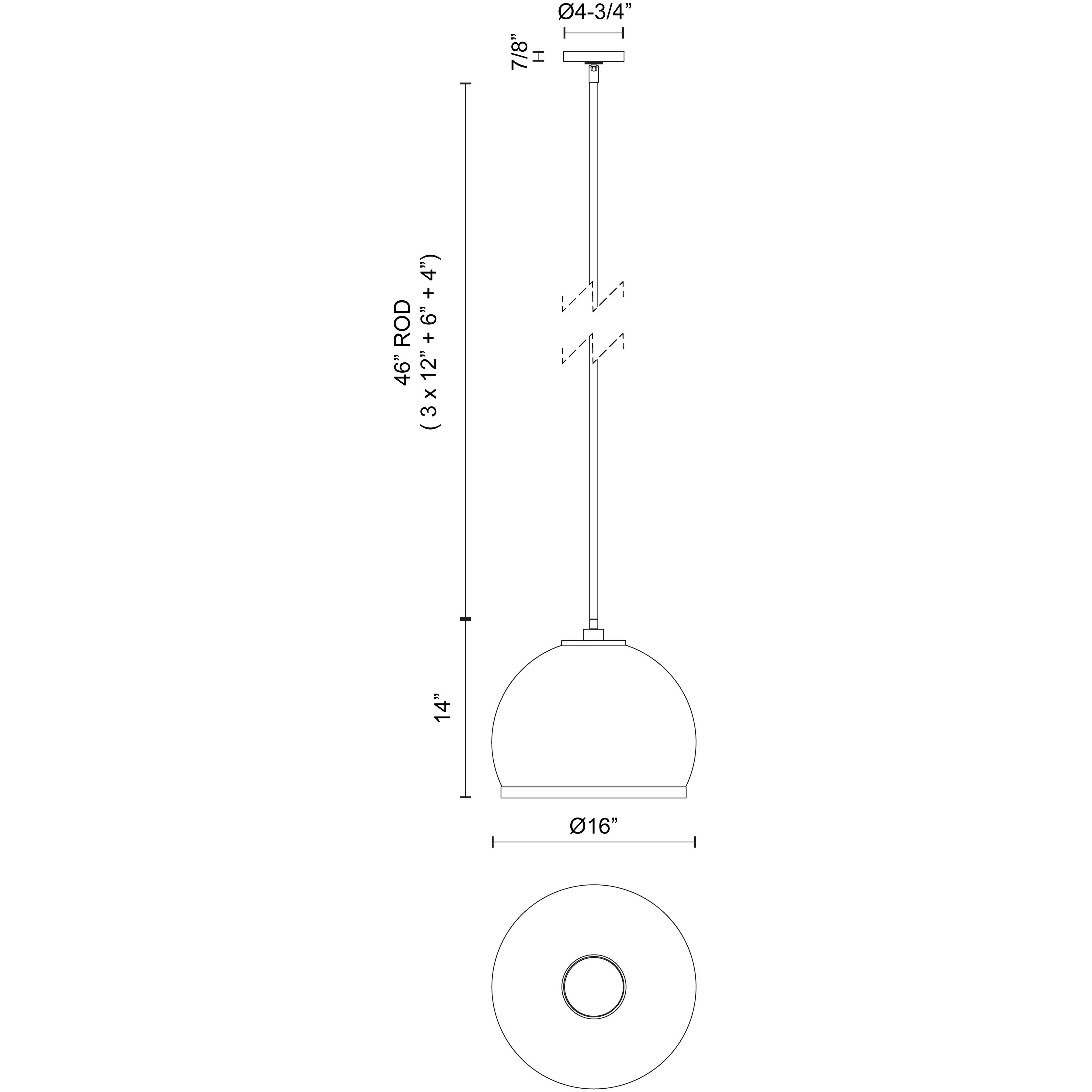 Coast Down Pendant Ceiling Light in Vintage Brass