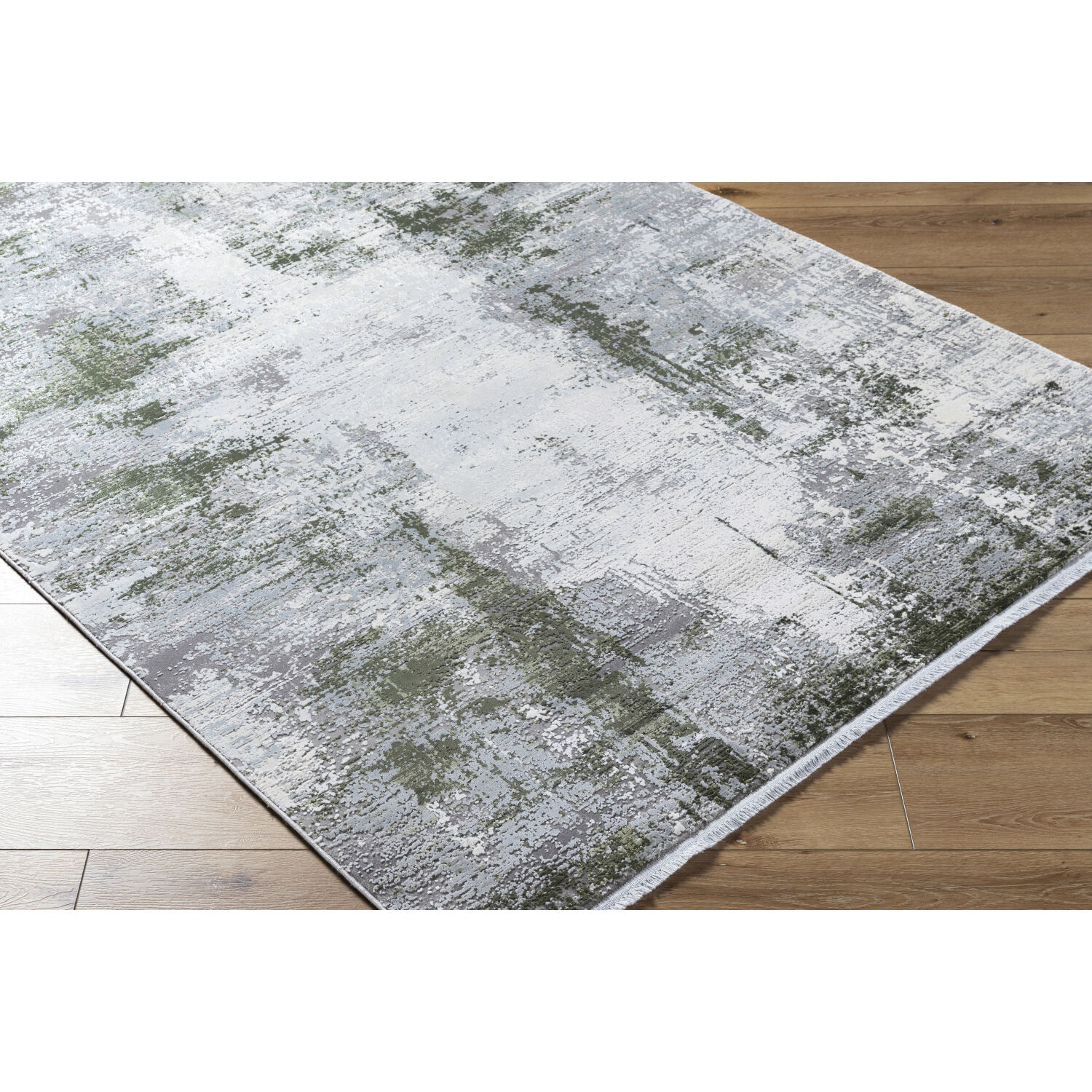 Solar 96.06 X 36.61 inch Gray/Light Gray/Off-White/Medium Gray/Olive Machine Woven Rug in 3 x 8