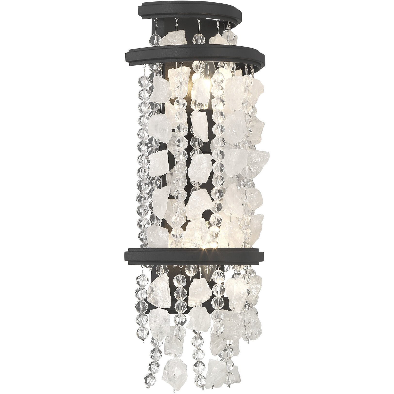 Shimmering Elegance 2 Light 4 inch Sand Coal Wall Sconce Wall Light