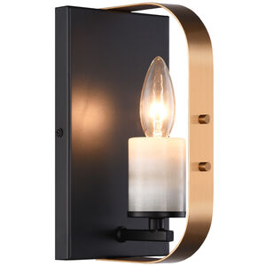 Crandle 1 Light 5 inch Black and Aged Gold Brass Wall Sconce Wall Light