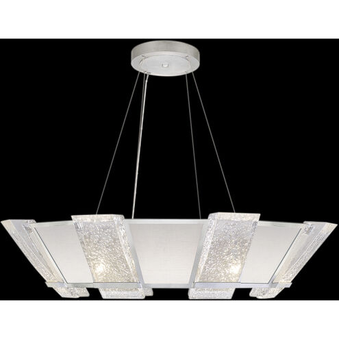 Crownstone 16 Light 38 inch Silver Pendant Ceiling Light in White Textured Linen