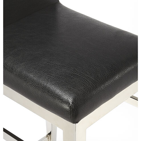 Butler Loft Kelsey Stainless Steel Faux Leather 32 inch Black Barstool