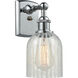 Ballston Caledonia 1 Light 5 inch Polished Chrome Sconce Wall Light in Mouchette Glass, Ballston