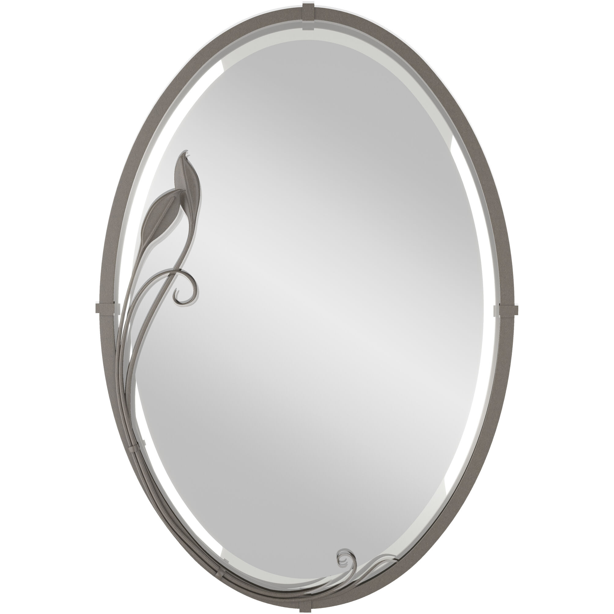 Beveled 31.7 X 22.3 inch Dark Smoke Mirror, Oval