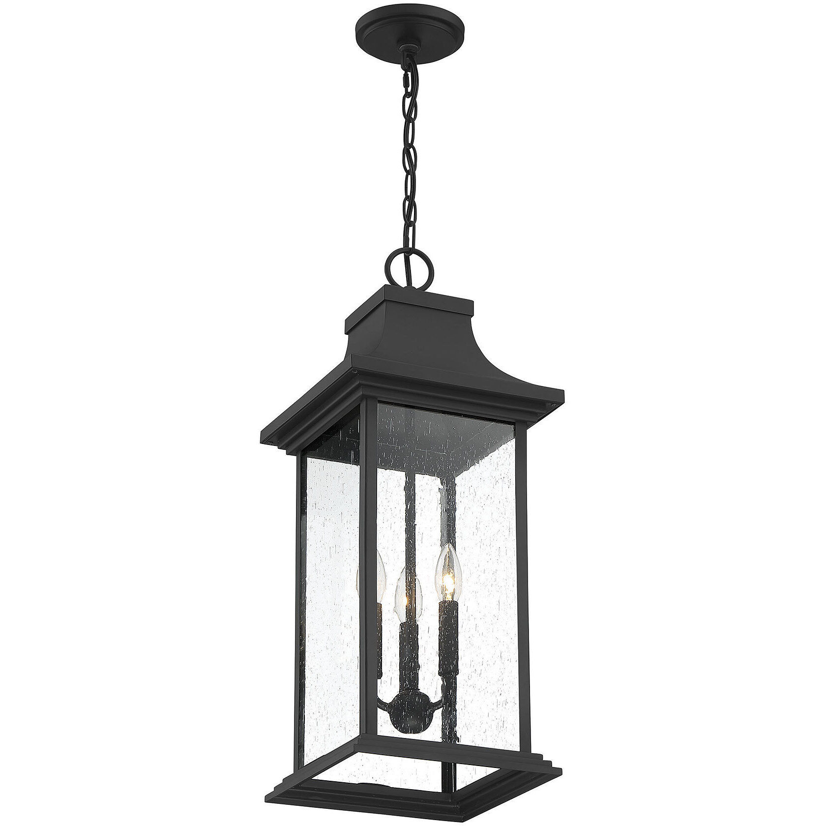 Hancock 3 Light 10.5 inch Black Outdoor Hanging Lantern