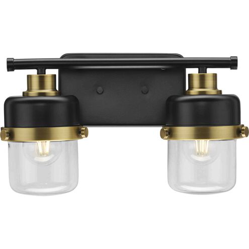 Beckner 2 Light 14.62 inch Matte Black Bath Light Wall Light
