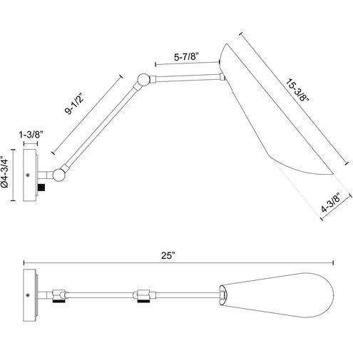 Alora Mood Gabriel 1 Light 4.38 inch Aged Gold and White Bath Vanity Light Wall Light