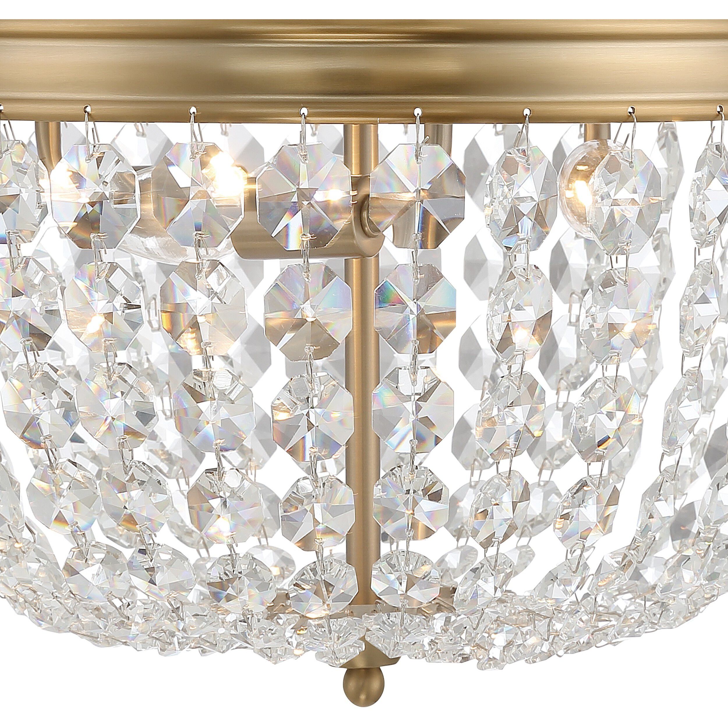 Nola 3 Light 14.25 inch Vibrant Gold Flush Ceiling Light