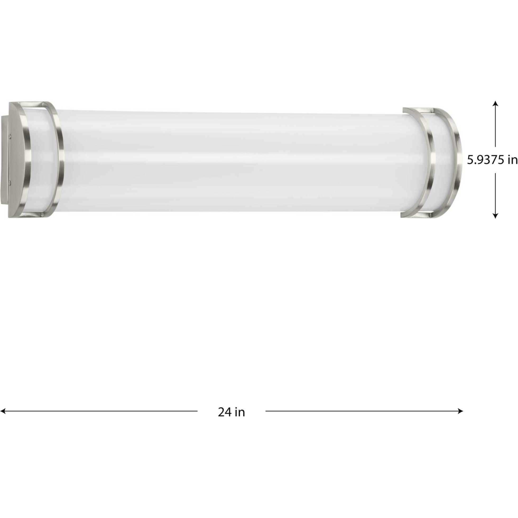 LED Bath Light LED 24 inch Brushed Nickel Bath Vanity Wall Light, Progress LED