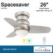 Spacesaver 26 inch Brushed Steel with Silver Blades Ceiling Fan