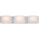 Vanguard 3 Light 23 inch Chrome Vanity Light Wall Light