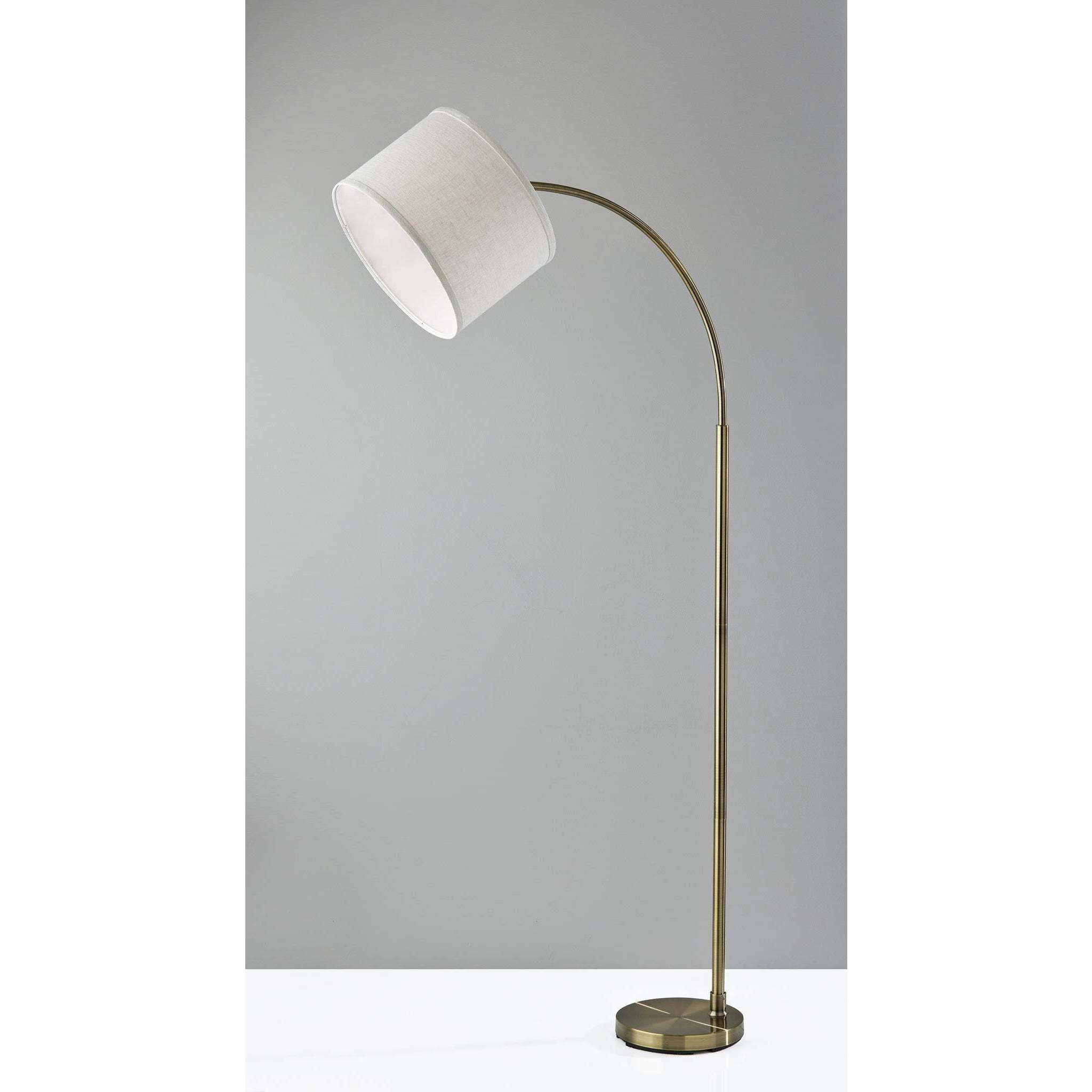 Jace 64 inch 100 watt Antique Brass Floor Lamp Portable Light