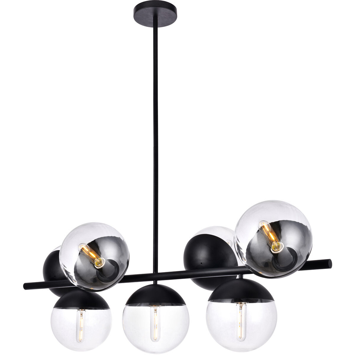 Eclipse 7 Light 43 inch Black Pendant Ceiling Light