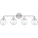 Mason 4 Light 30.5 inch Satin Nickel Bathroom Vanity Light Wall Light