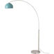 Half Dome 92 inch 14 watt Satin Nickel Arc Floor Lamp Portable Light in Turquoise Steel