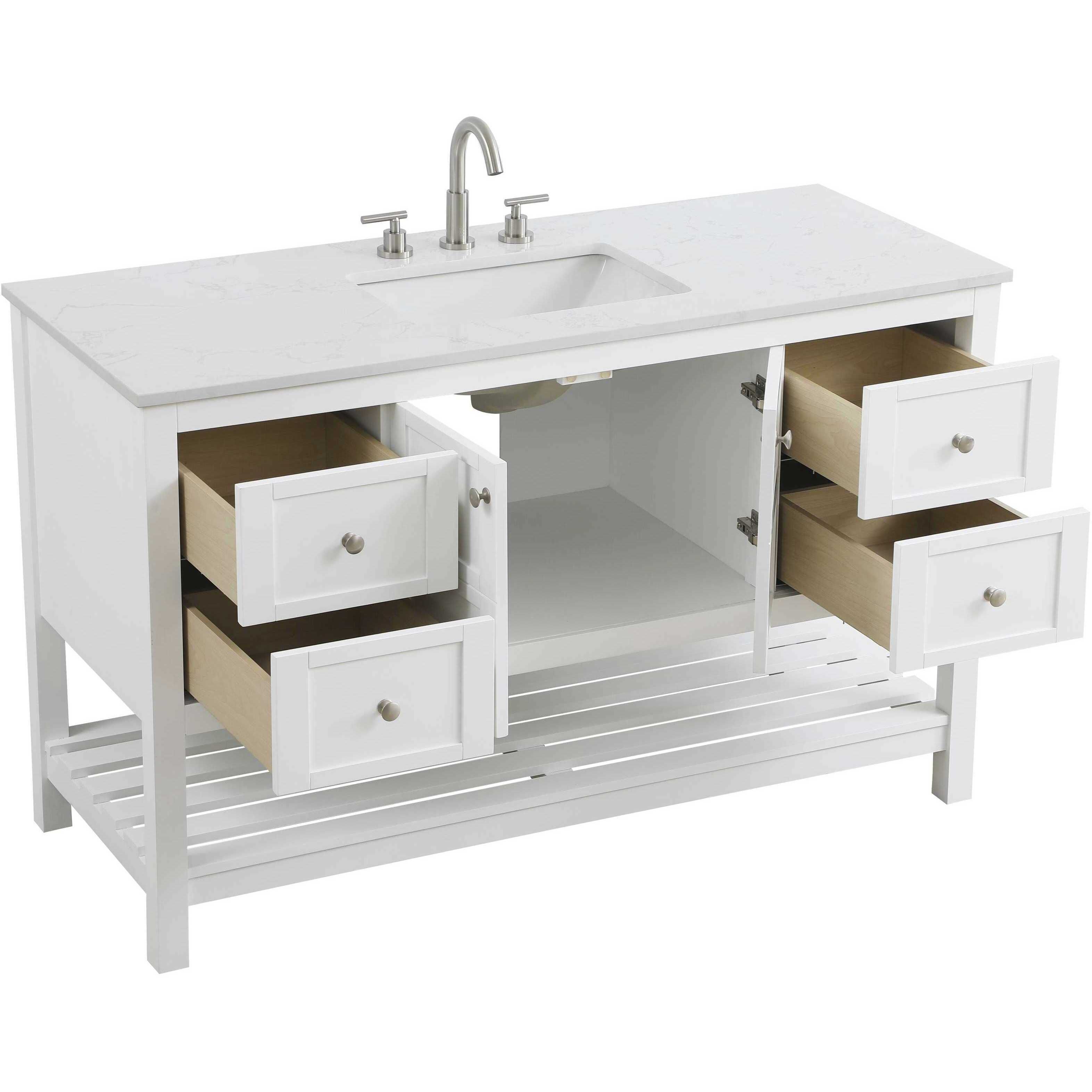 Theo 54 X 34 inch White Bathroom Vanity Cabinet