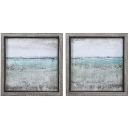 Aqua Horizon 27 X 27 inch Framed Prints, Set of 2