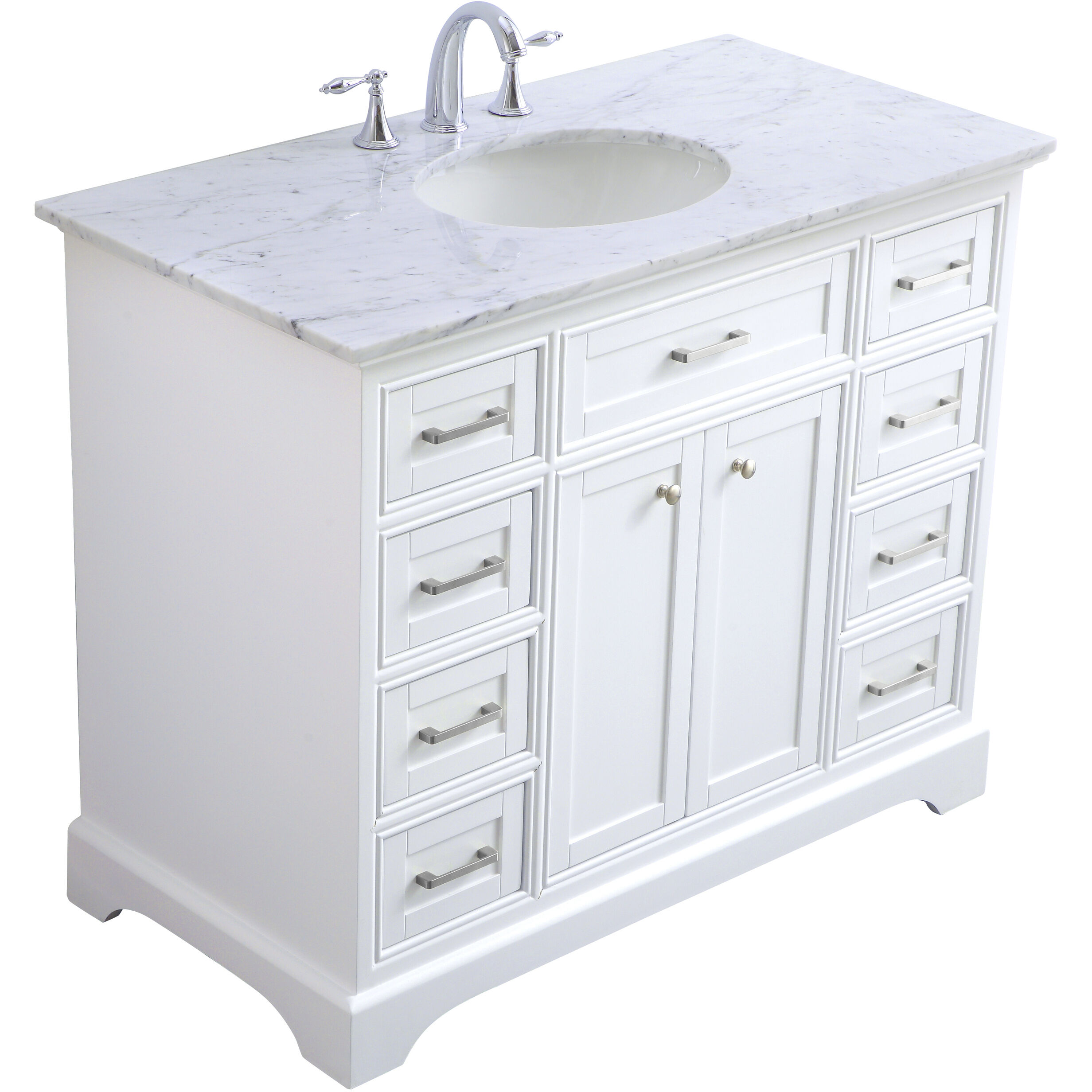 Americana 84 X 22 X 70 inch White Vanity Sink Set