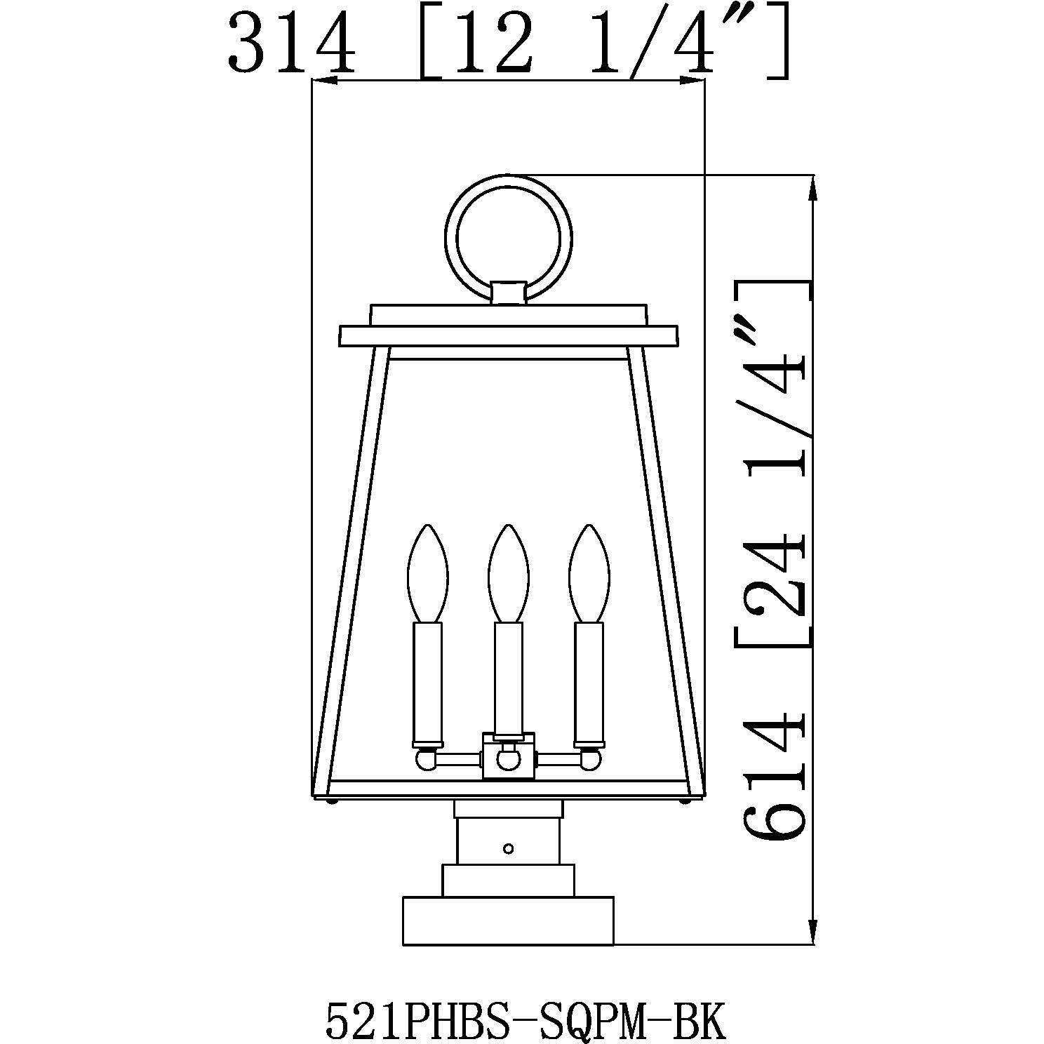 Broughton 4 Light 24.25 inch Black Outdoor Pier Mounted Fixture