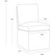 Glenrose Effie Linen Wheeled Dining Chair, Wheeled
