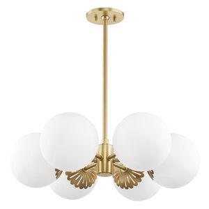 Paige 6 Light 26 inch Aged Brass Chandelier Ceiling Light