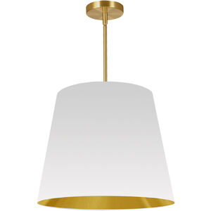 Oversized Drum 1 Light 20 inch Polished Chrome Pendant Ceiling Light in White/Gold Jewel Tone, Medium