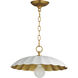 Primrose 1 Light 16 inch Matte White and Gold Leaf Single Pendant Ceiling Light