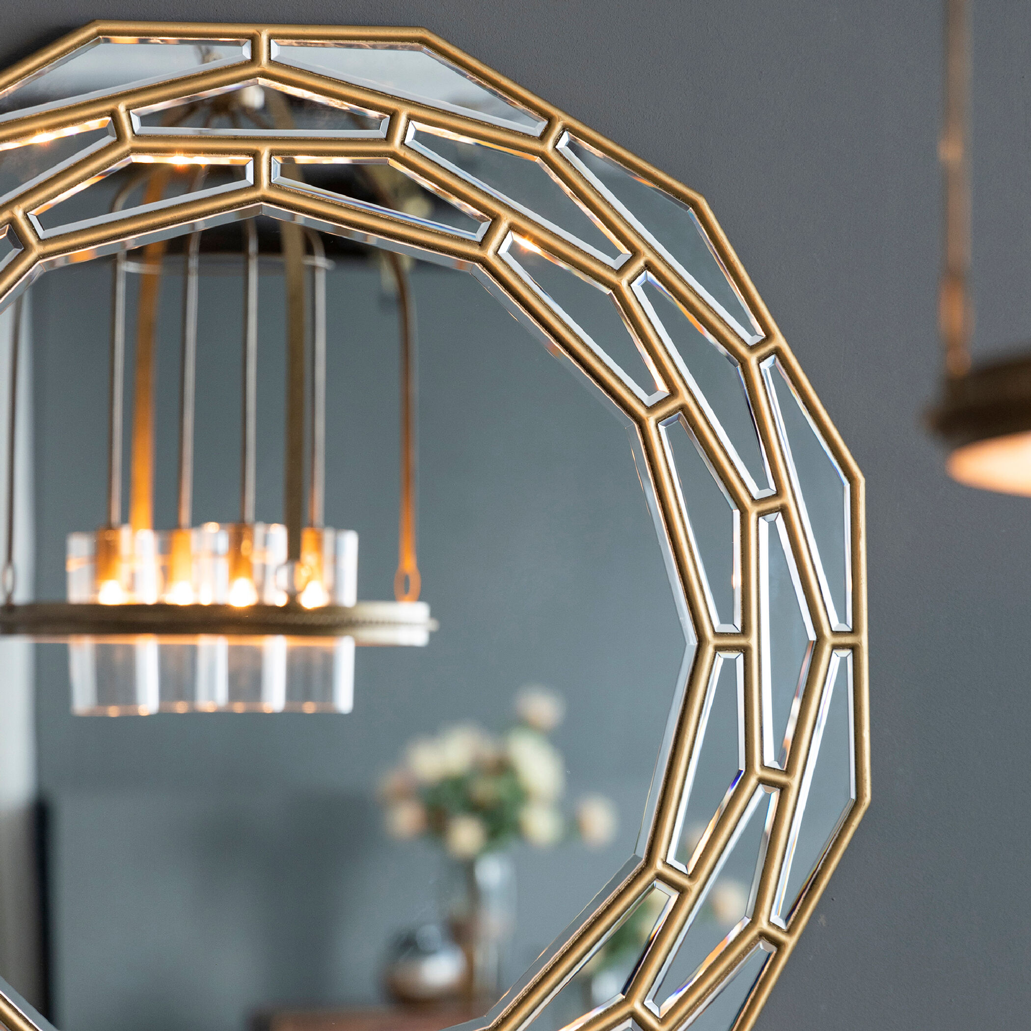 Anita 35.4 X 35.4 inch Gold Wall Mirror