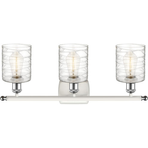 Ballston Cobbleskill LED 26 inch White and Polished Chrome Bath Vanity Light Wall Light in Deco Swirl Glass