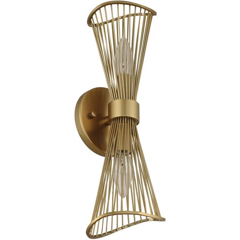 Aurora 2 Light 6 inch Nordic Brass Wall Sconce Wall Light