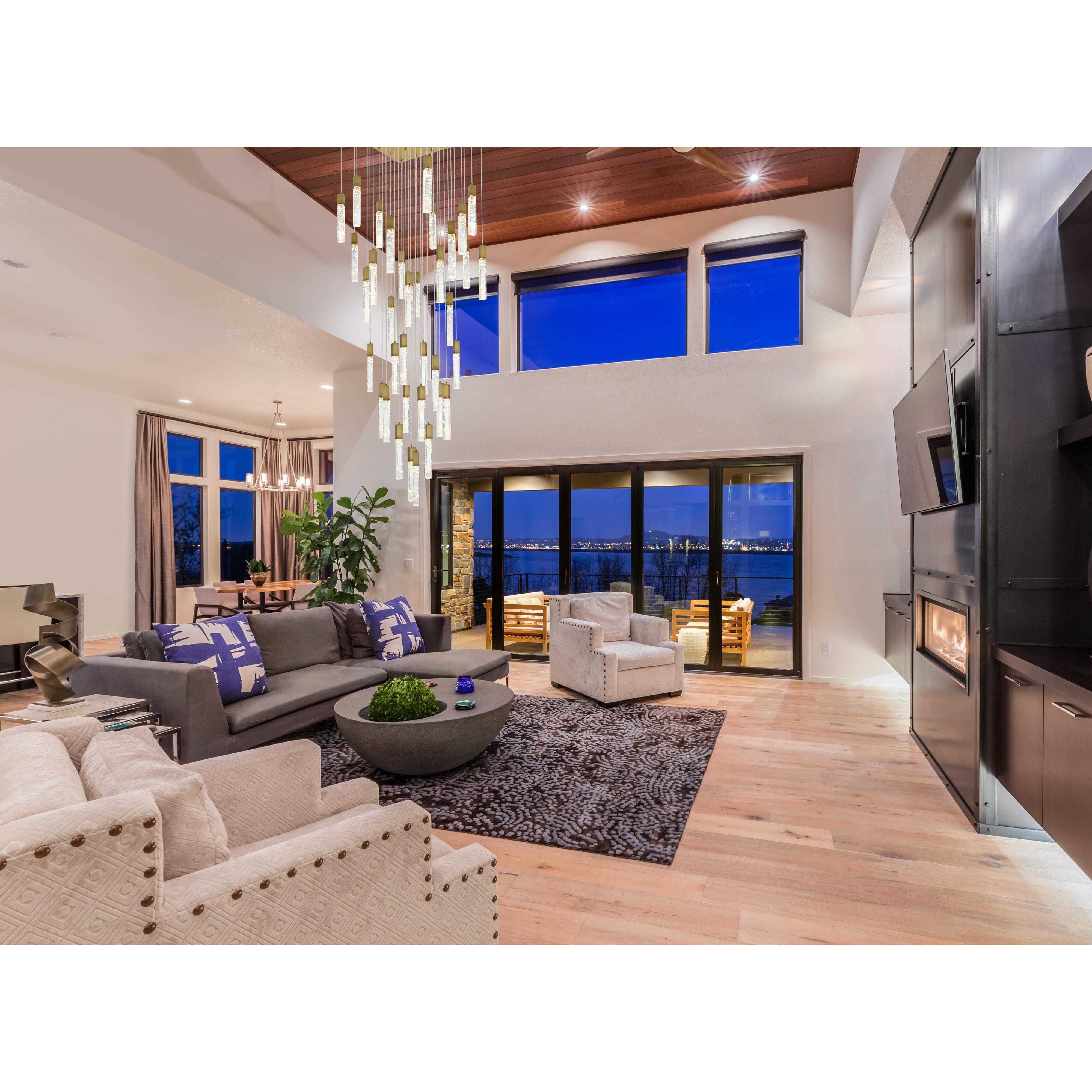 Aurora 36 Light 42 inch Satin Gold Chandelier Ceiling Light