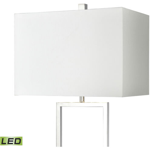 Dunstan Mews 31 inch 9 watt Chrome with White Table Lamp Portable Light